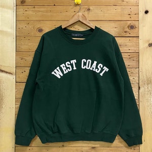 Felpa girocollo Y2k WEST COAST spellout taglia L