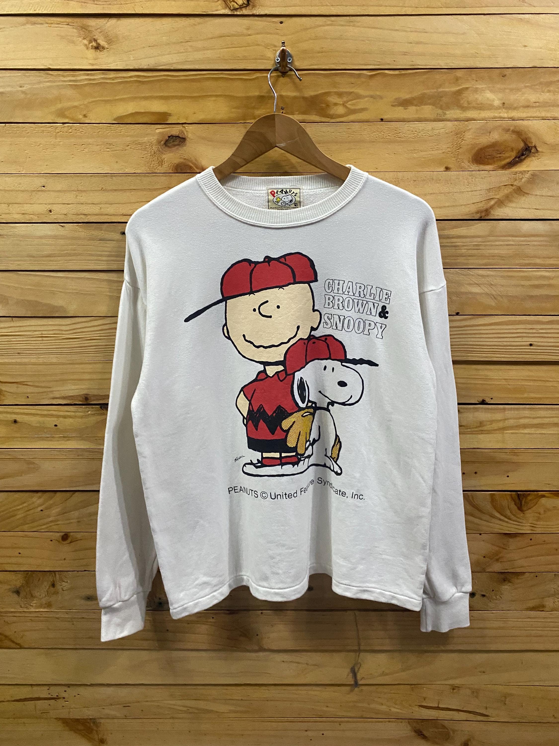 Vintage Peanuts SNOOPY & CHARLIE Brown Crewneck Sweatshirt Size M