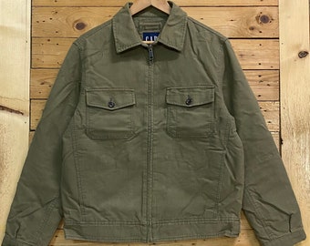 Vintage olijfgroen GAP corduroy truckerjack maat M