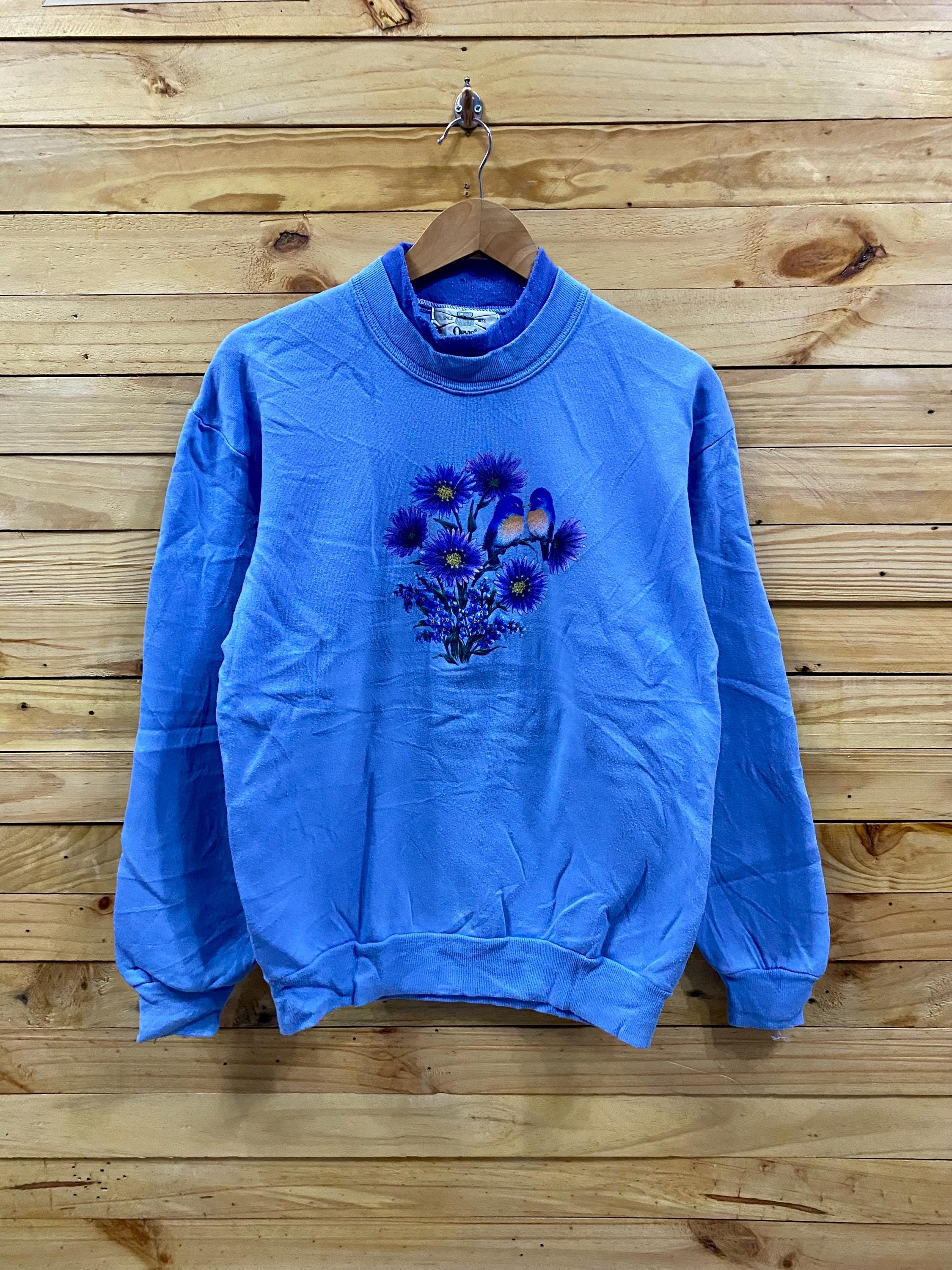 Vintage 90s Orvis X Jerzees Birds Art Painting Double Neck