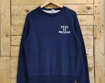 Vintage DEUS ex MACHINA kleines Logo Sweatshirt mit Rundhalsausschnitt Grösse M