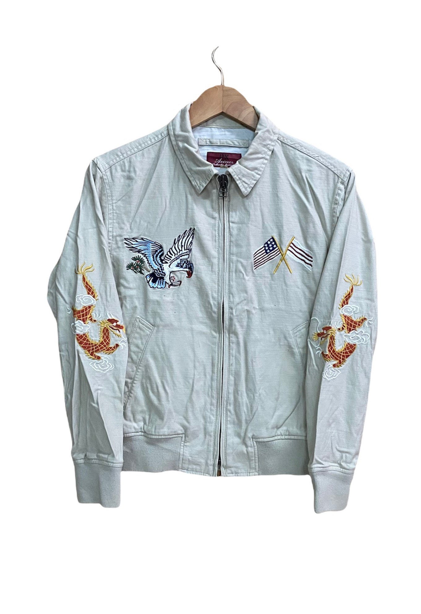 AVIREX　EMBROIDERY DENIM JAKET Avirex Embroidered Stitched Denim Work Jacket Disel XL | eBay
