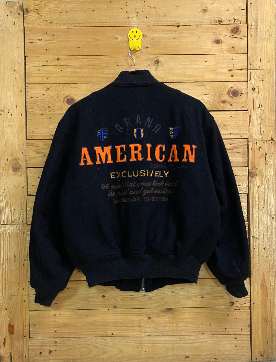 ジャケット・アウター 80s vintage McGREGOR wool bomber jacket Vintage Mcgregor Wool Bomber Jacket Size L Fits M - Etsy