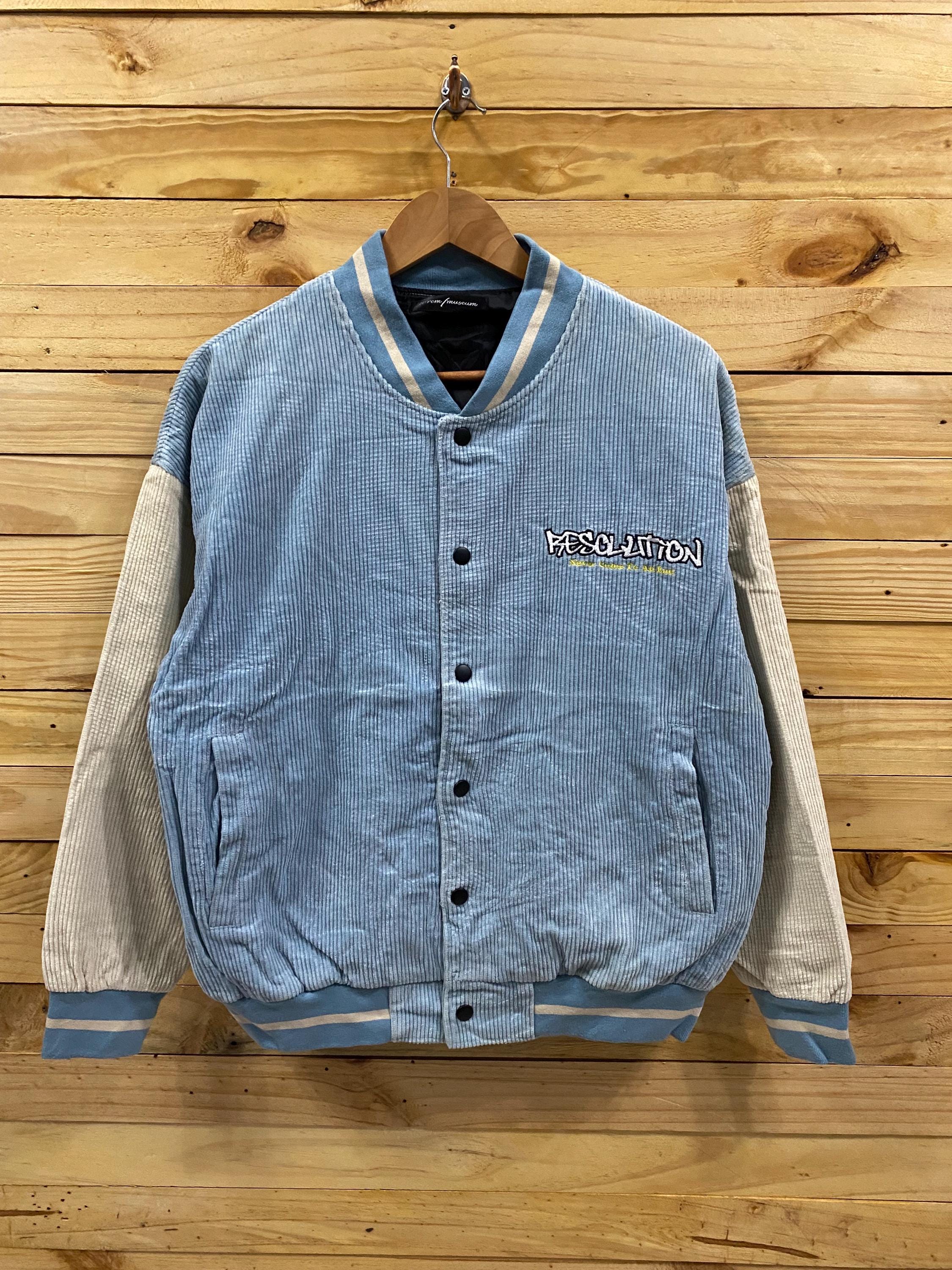 Two Tone Blue Corduroy Jacket - Etsy