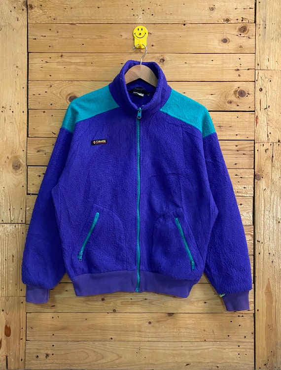 Vintage COLUMBIA ropa deportiva de lana con cremallera talla M - Etsy México