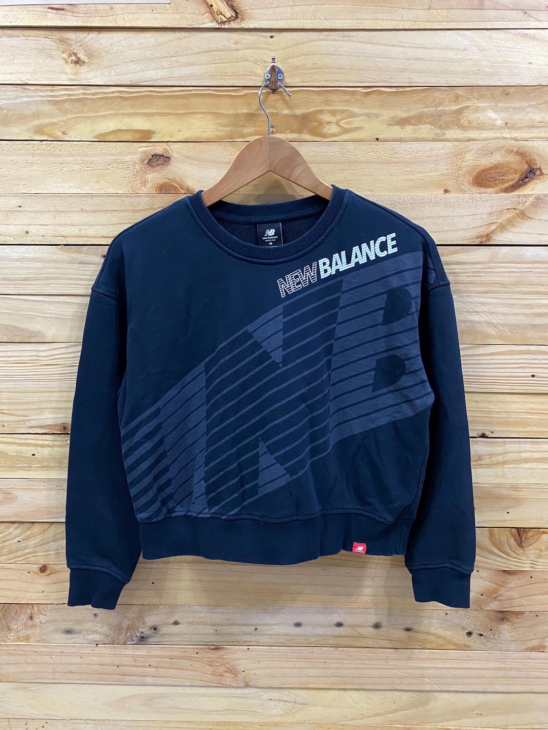 Vintage NEW BALANCE Big Logo Crop Top Sweatshirt Size M - Etsy