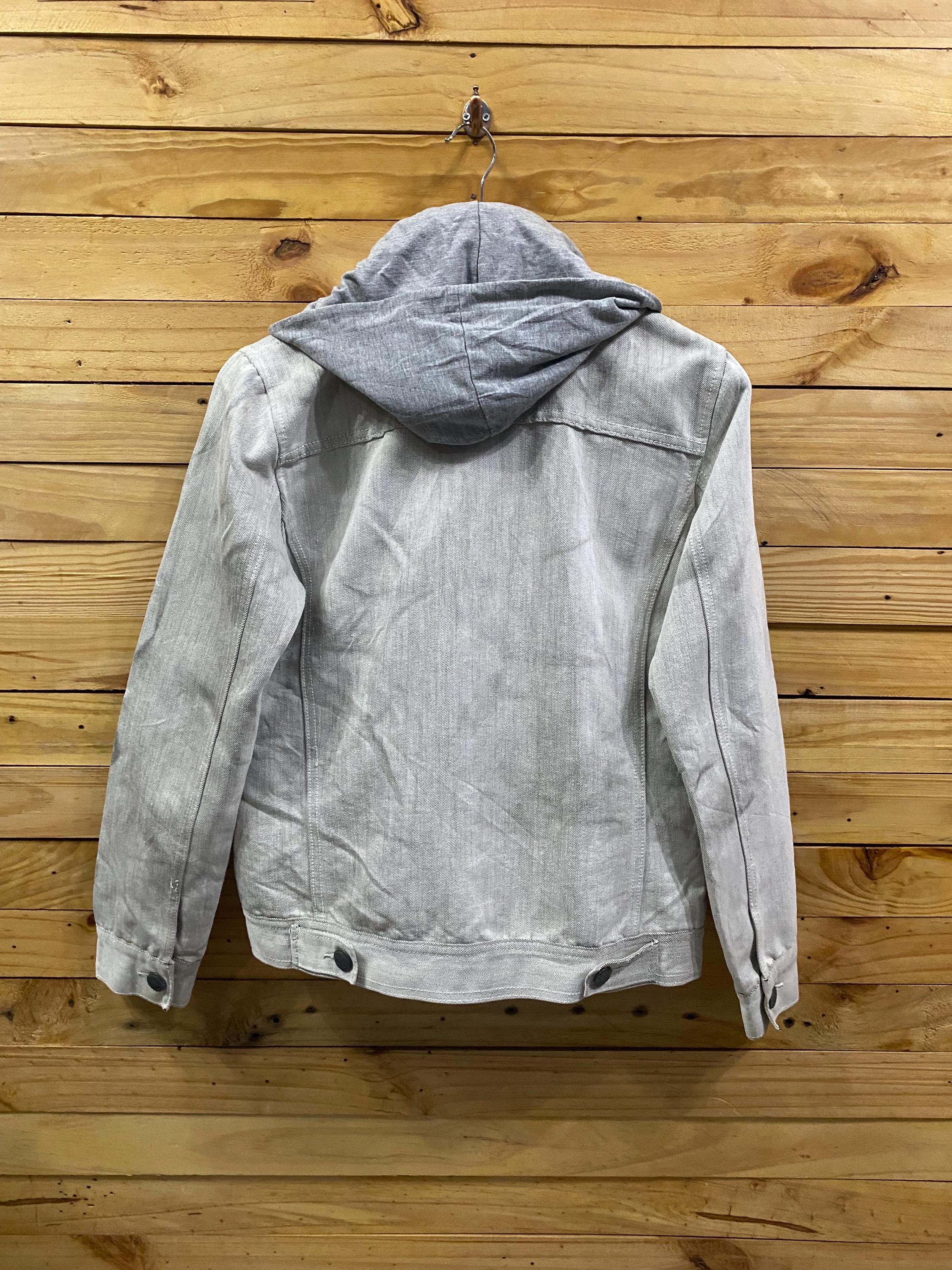 90s Japanese Brand IN the ATTIC Hoodie Punk Denim Jacket Size M