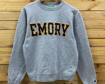 Y2k Champion Emory University block letter crewneck sweatshirt size XS fits S