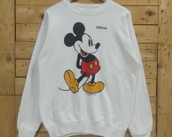 Vintage tultex walt disney MICKEY MOUSE california sherry inc white sweatshirt size L