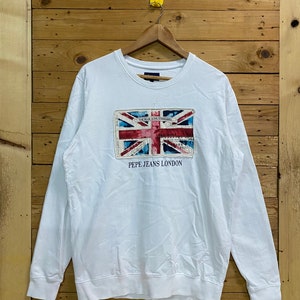 Vintage PEPE JEANS london patch flags crewneck sweatshirt size L fits M