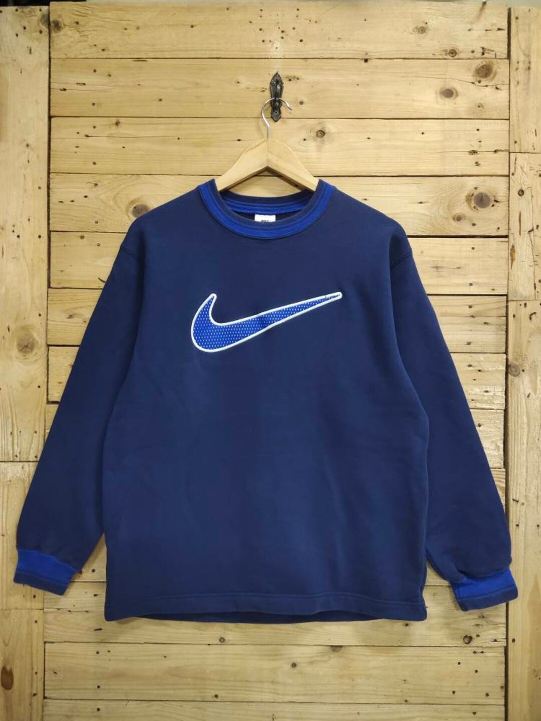 Sueño También Comedia de enredo Vintage NIKE big swoosh bordado malla swoosh crewneck sudadera - Etsy España