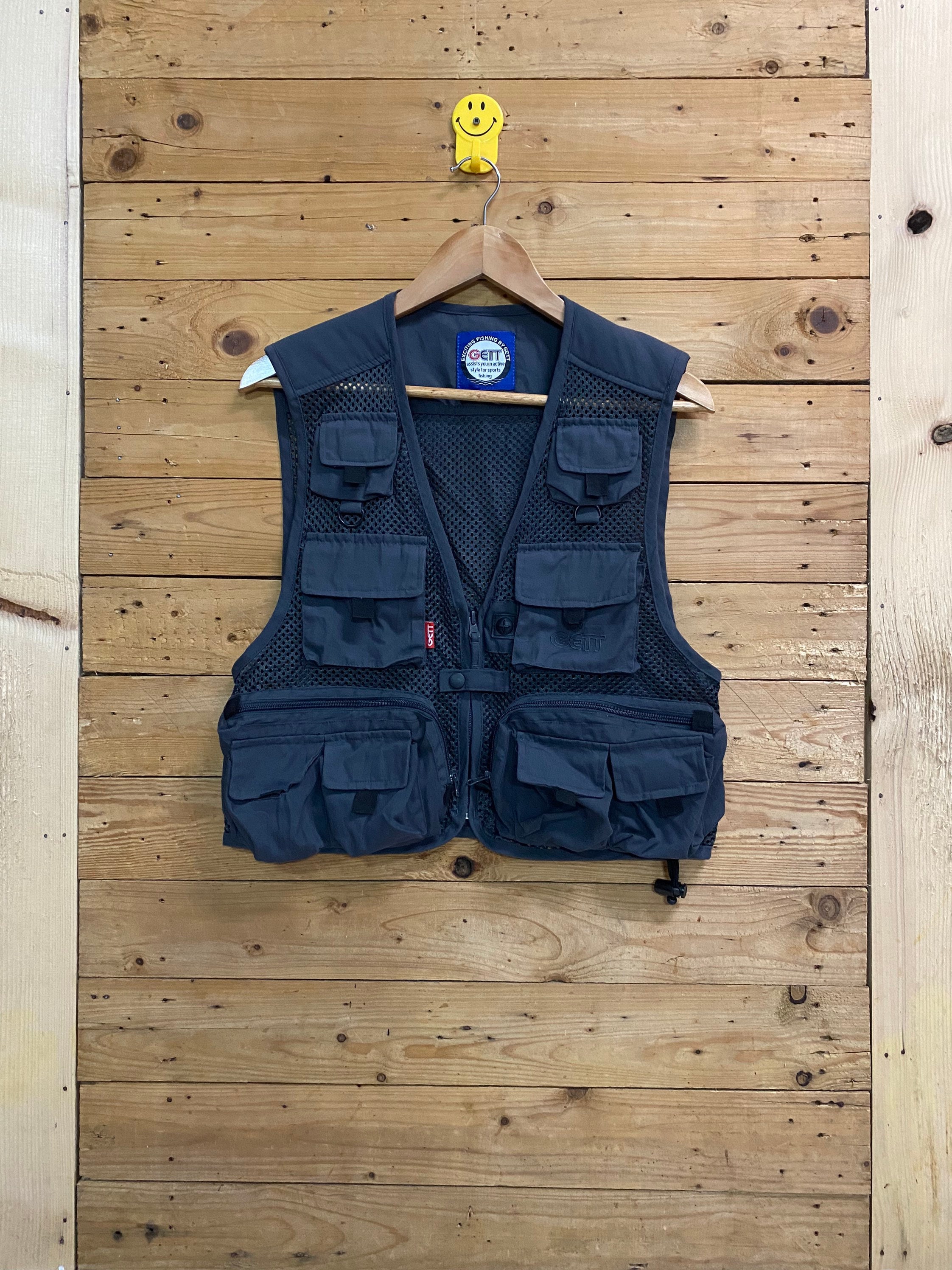 Vintage GETT fishing cargo utility vest size M fits S