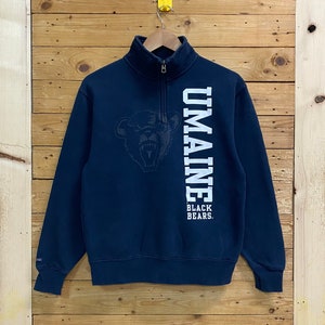 Vintage jansport UMAINE black bears half zipped sweatshirt size S