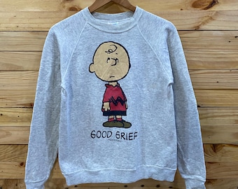 Vintage Hanes Snoopy Charlie Brown Good Grief rundhalsad tröja storlek S