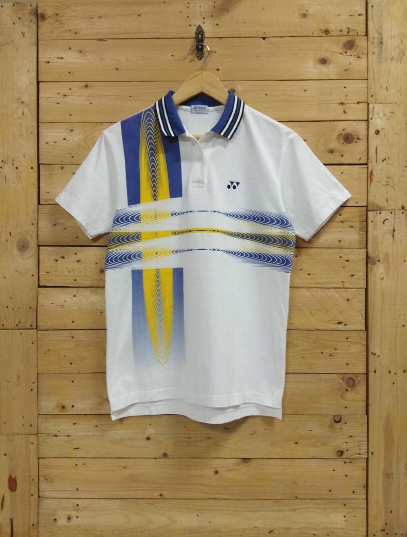 Vintage YONEX abstract polo tee size L fit M
