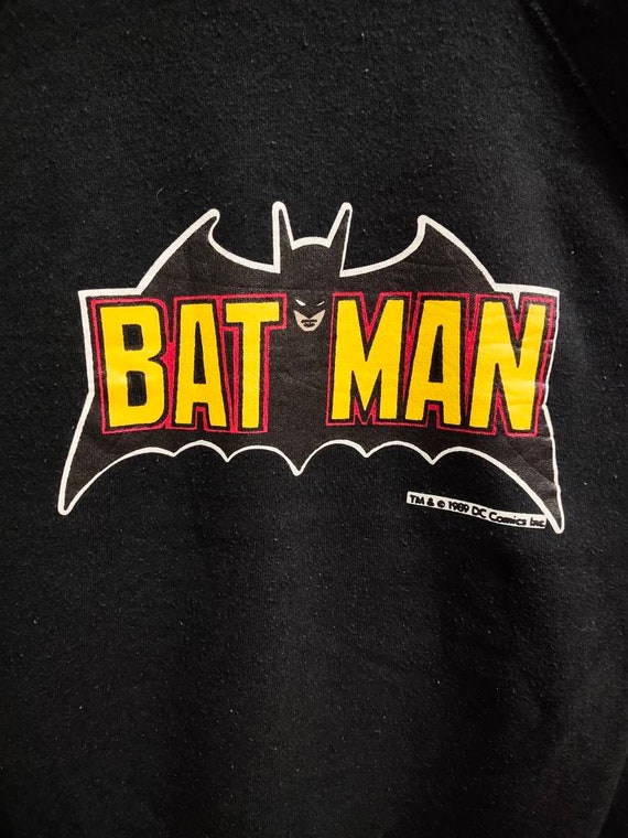 Vintage late 80s BATMAN big logo crewneck sweatsh… - image 3