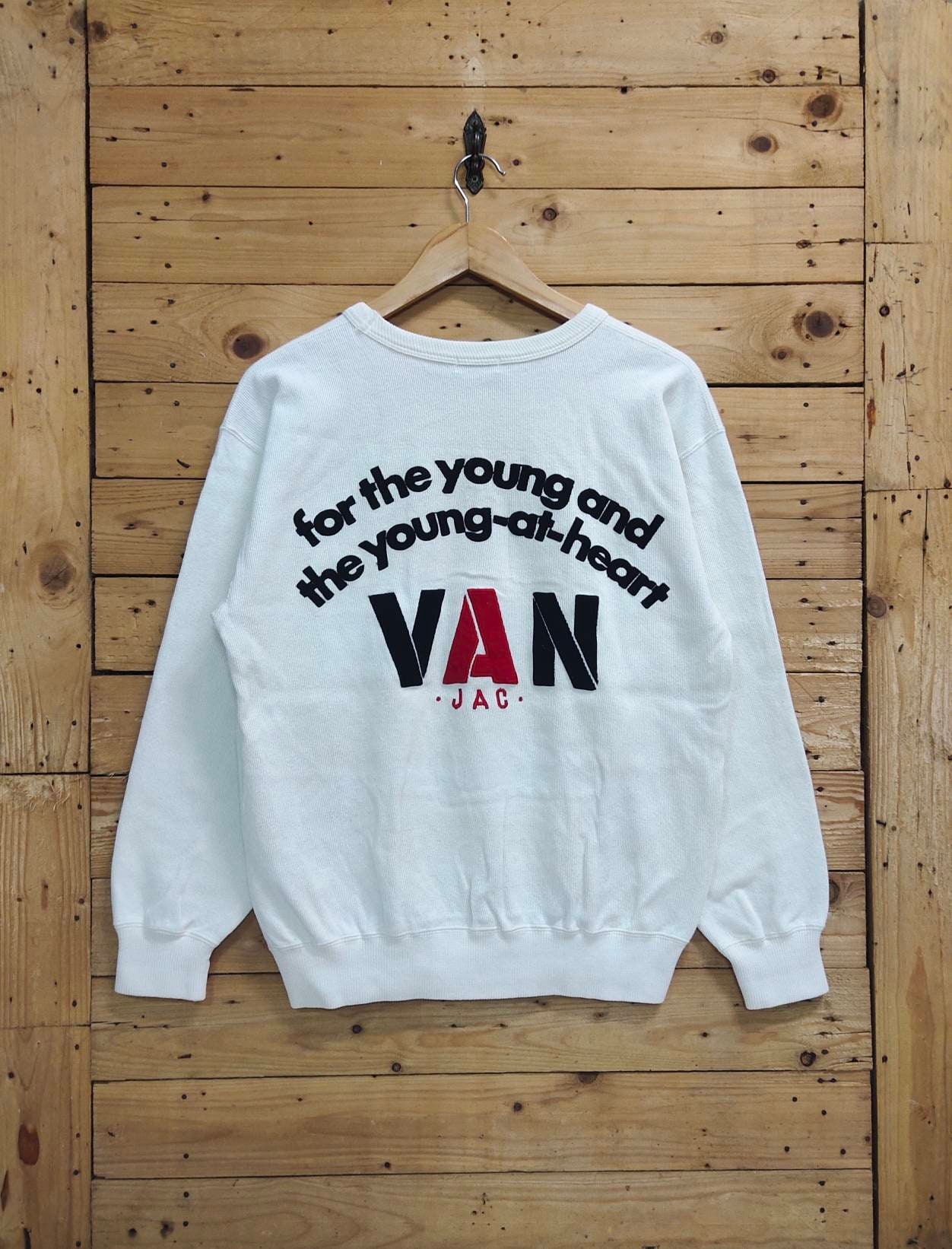 ヴィンテージ VAN JAC 刺繍 スペルアウト クルーネックスウェット 