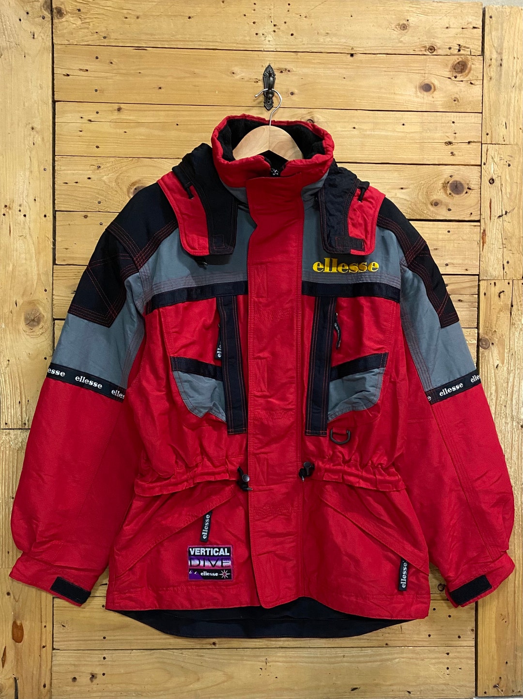 Vintage ELLESSE Vertical Dive Ski Jacket Size L Fits M 