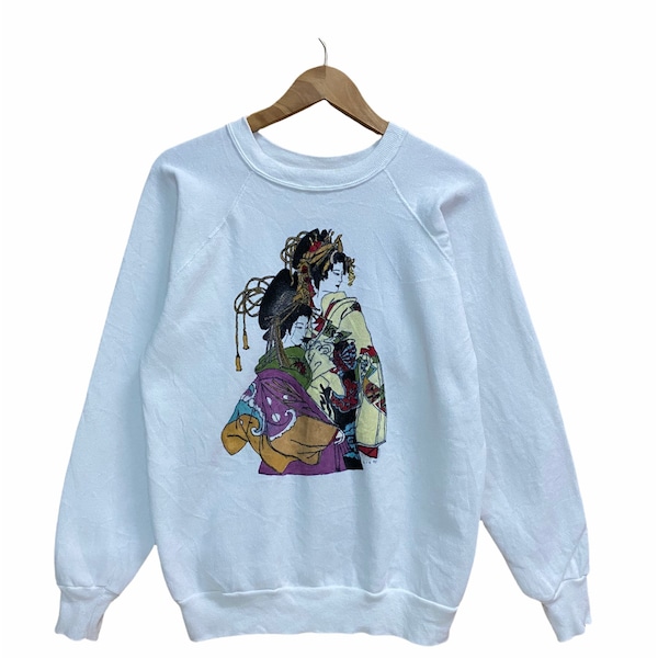 Vintage GEISHA art crewneck sweatshirt size M