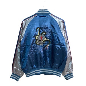 Vintage japanese traditional SUKAJAN embroidery skull jacket size L fits M