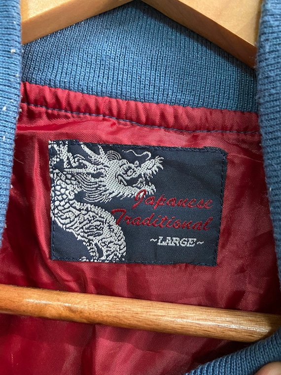 Vintage Japanese Traditional SUKAJAN Embroidery Skull Jacket