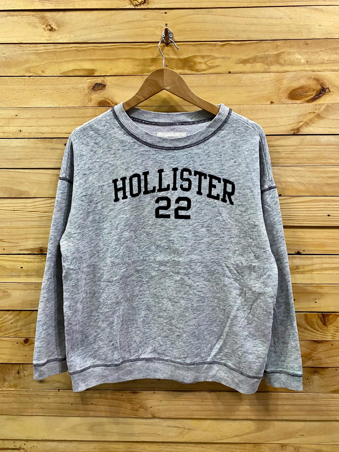 Vintage Hollister 22 Block Letter Crewneck Sweatshirt Size S Fits