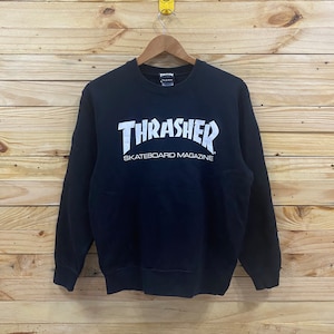 Vintage y2k THRASHER skateboard magazines  big logo crewneck sweatshirt size M