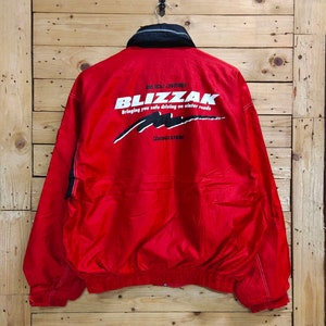 Vintage neon red BRIDGESTONE x BLIZZAK big spellout racing jacket size L fits XL