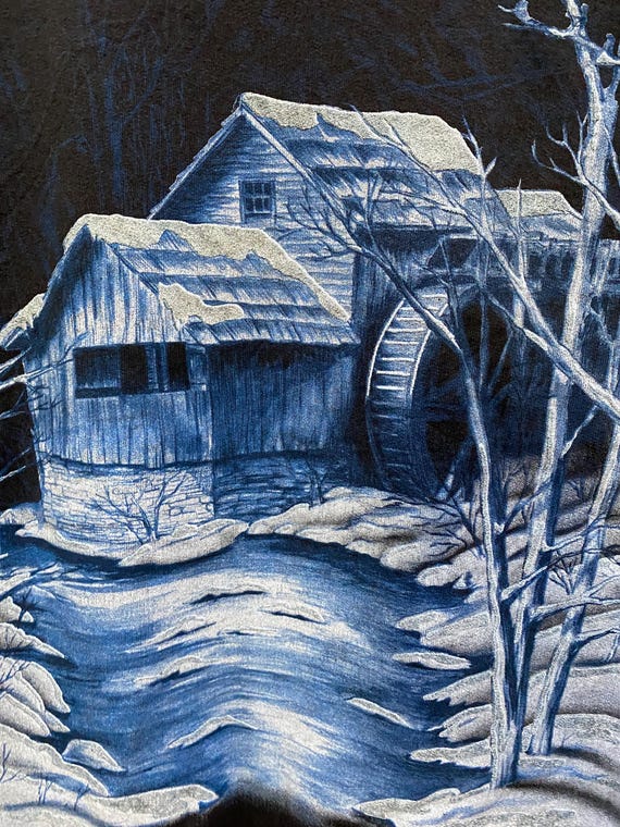 Vintage basic edition snow landscape double neck … - image 4