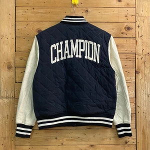 Vintage CHAMPION block letter quilted varsity jacket size M