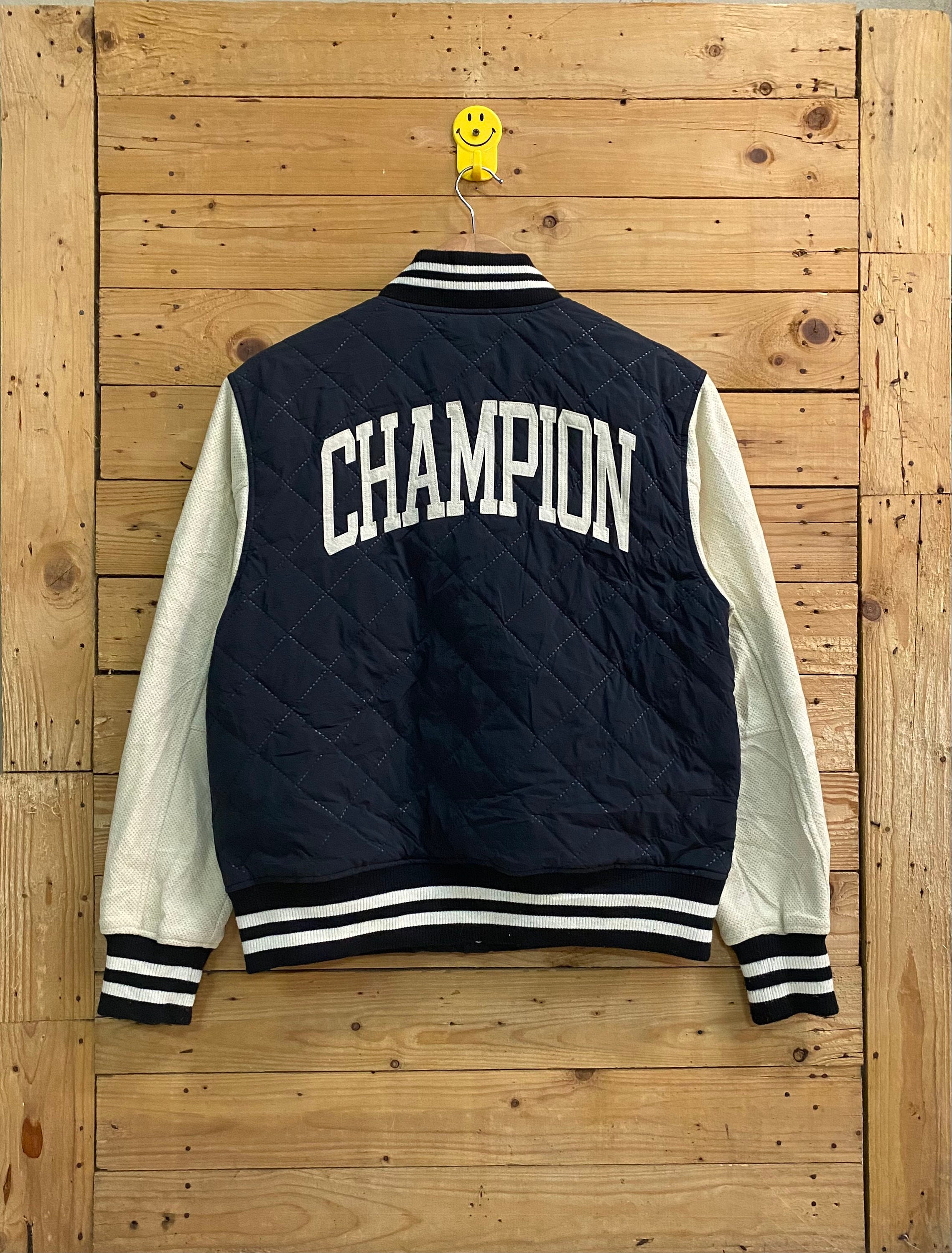 Vintage CHAMPION Block Letter Quilted Varsity Jacket Size M - Etsy