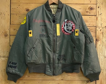 Vintage Usaf AVIREX Skyblazers MA-1 Bomber Jacket Size S Vintage Usaf AVIREX Skyblazers MA-1 Bomber Jacket Size S