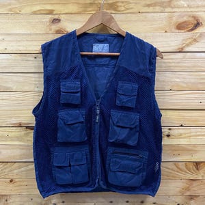 Insulated Fishing Vest Vintage Gilet 90s Cargo Hunting Sleeveless