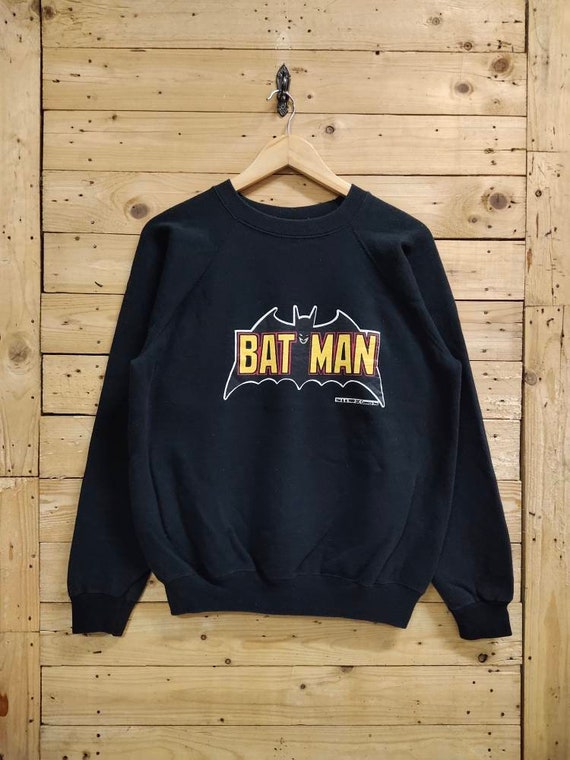 Vintage late 80s BATMAN big logo crewneck sweatsh… - image 1