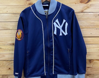 Veste New York NY Yankees rayée L hommes blanc gris Cooperstown Veste New York NY Yankees rayée L hommes blanc gris Cooperstown
