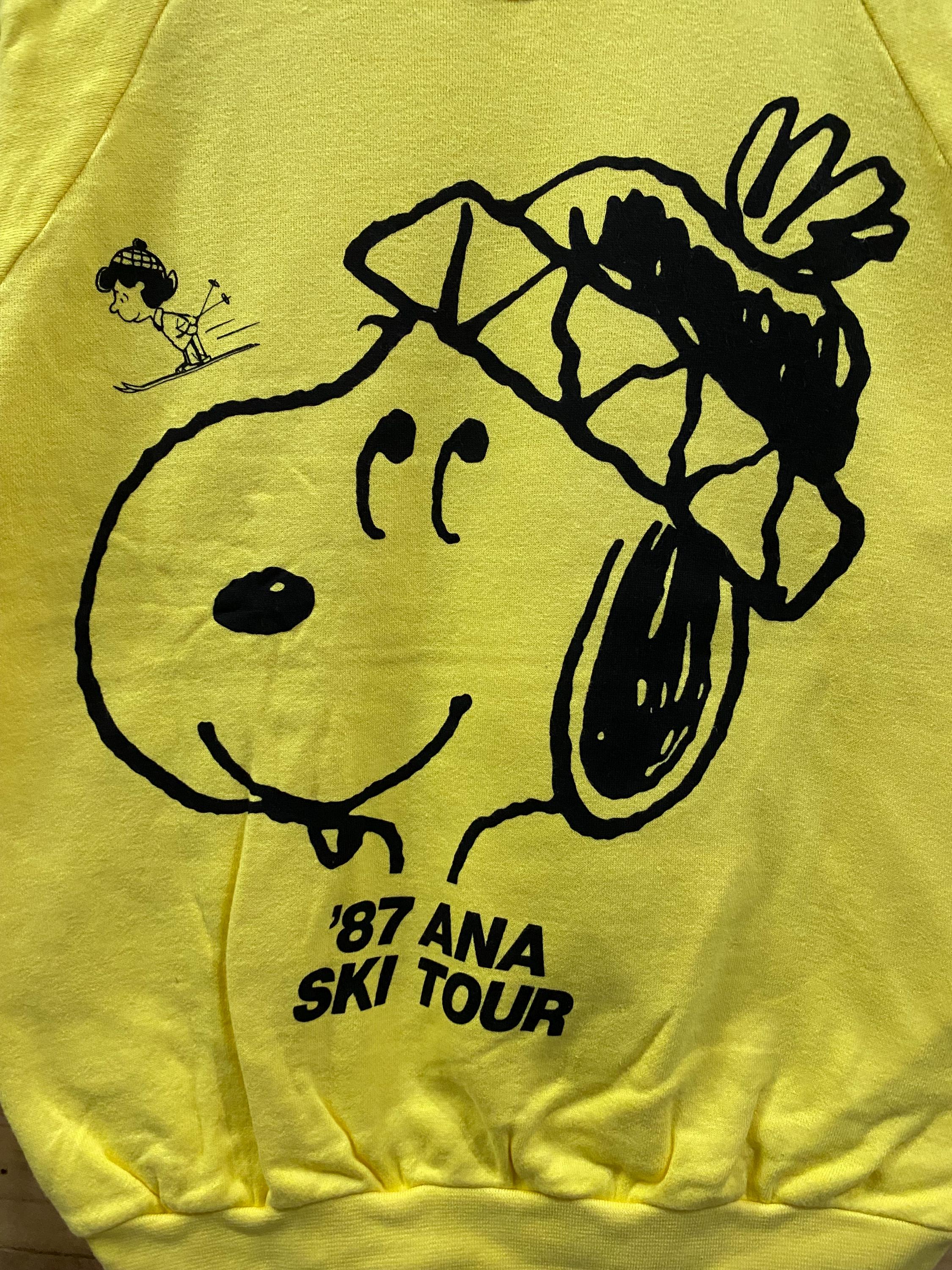 Vintage 80s PEANUTS Snoopy ANA Ski Tour '87 Crewneck Sweatshirt