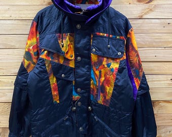 Vintage 90s Phenix Ski Wear Winter Jacket Hoodie Colorblock Xlarge
