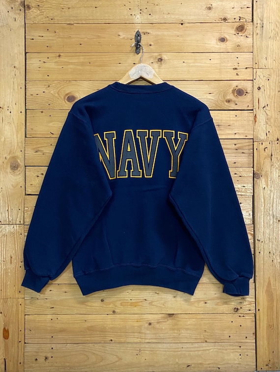P&B US Navy Blue Crewneck Sweatshirt | Military Training Gear Style, 50/50 Cotton Polyester - View #2