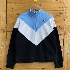Vintage FILA small logo half zipped sweatshirt size XL fits L