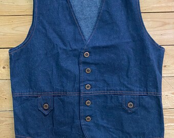 Vintage JCPENNEY Gilet Denim Vest Size Fits S