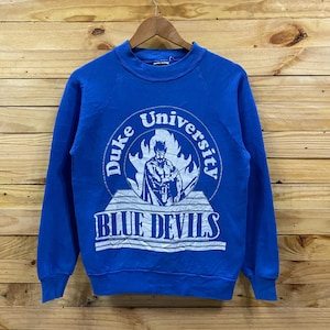 Vintage DUKE UNIVERSITY blue devils big logo crewneck sweatshirt size M