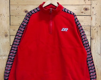 Vintage PELLE PELLE by marc buchanan half zipped side tape sweatshirt size 2XL