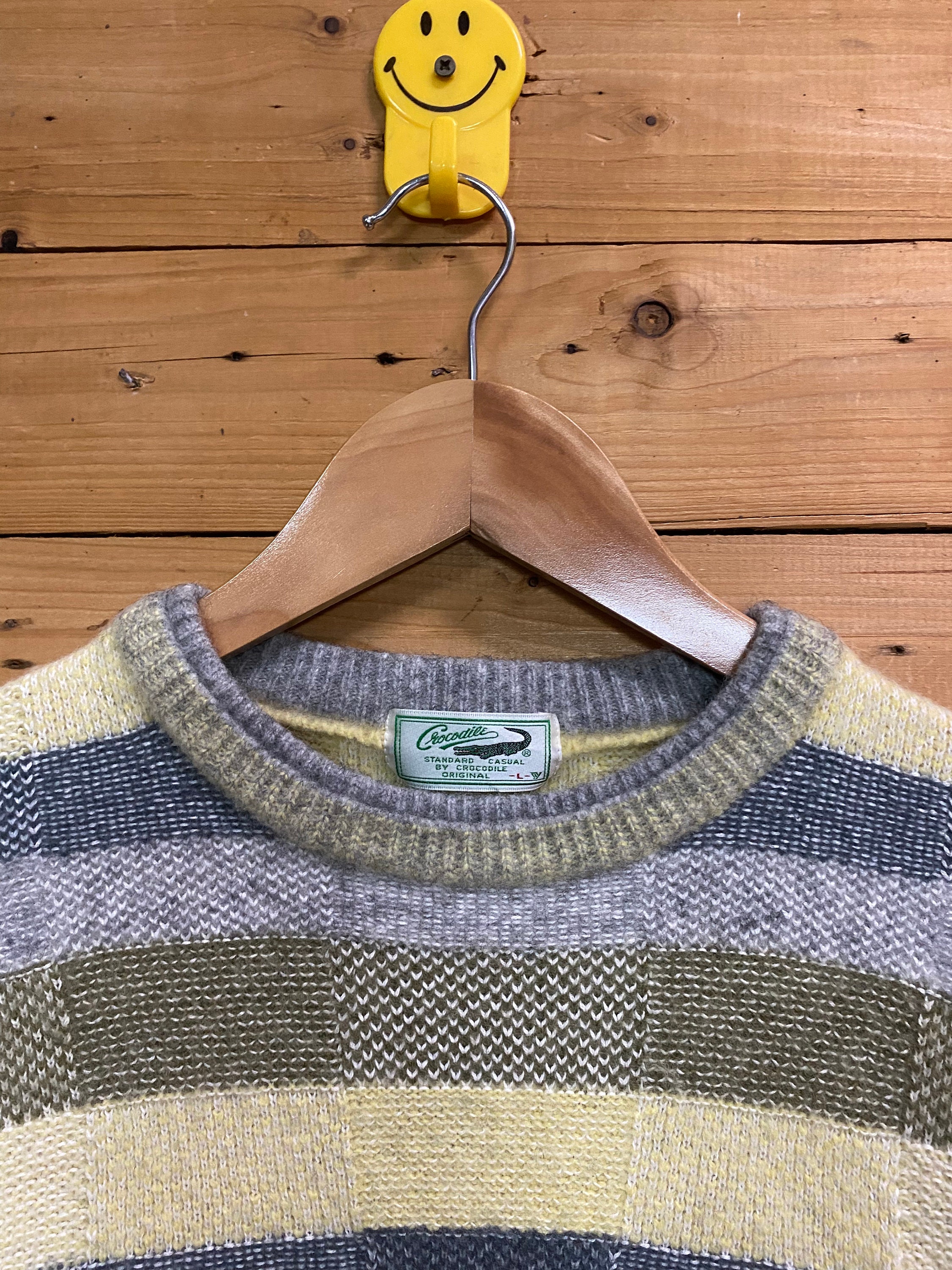 Vintage CROCODILE Stripes Knitwear Sweater Size S - Etsy