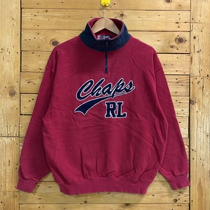 Vintage CHAPS ralph LAUREN big logo half zipped sweatshirt size L