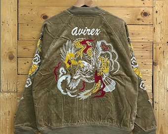 Vintage AVIREX Velvet Sukajan Souvenir Jacket Embroidery Vintage AVIREX Velvet Sukajan Souvenir Jacket Embroidery