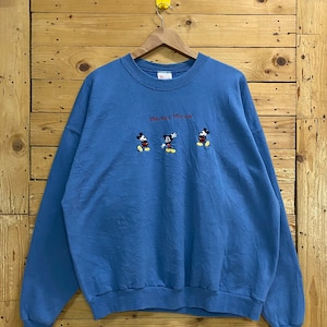 Vintage MICKEY MOUSE embroidery cartoon character crewneck sweatshirt size XL