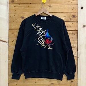 Vintage ENRICO CAVERI embroidery geometric clown crewneck sweatshirt size L fits M