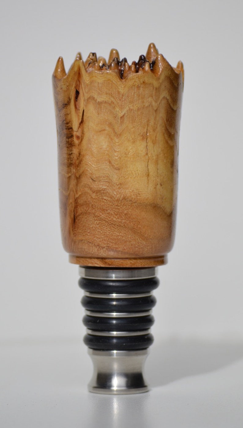 Hand Turned Live Edge Elm Burl Bottle Stopper Etsy