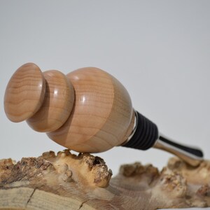 Unbalanced Baker Curly Maple Bottle Stopper