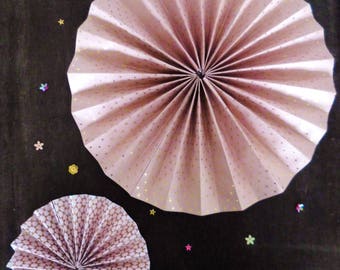 Duo of origami paper rosettes